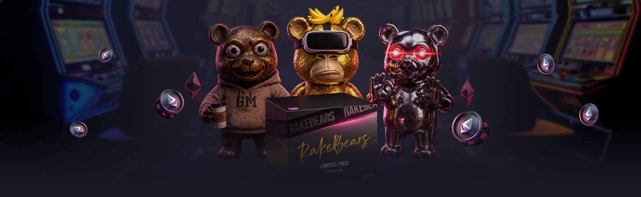RakeBears NFT mystery box and bears